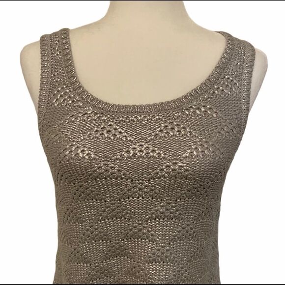 🔴 3/$18 Anthropologie Moth Silver Foiled Sana Tank Top - Picture 4 of 5